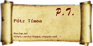 Pótz Tímea névjegykártya